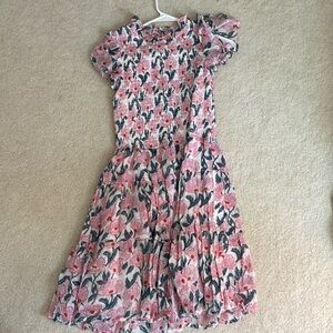 Oliphant smocked flirty short lucia pink dress. SMALL.